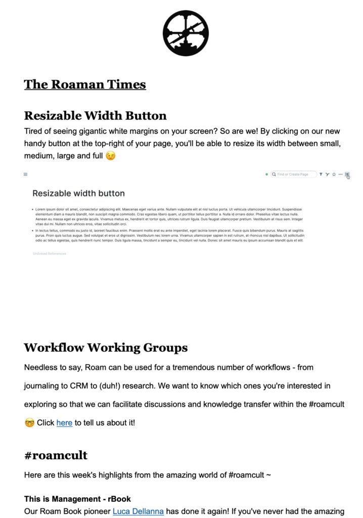 Roam Research Newsletter